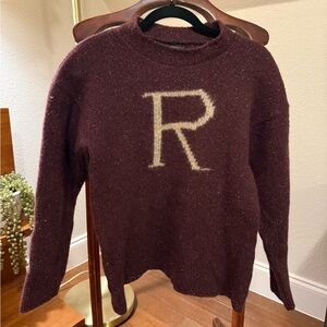 NWOT Universal Studios/Wizarding World Harry Potter  "R" Weasley Sweater, Maroon